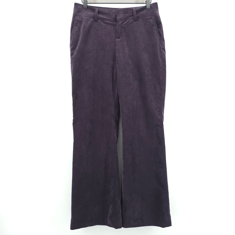 Coldwater Creek Petite Women Corduroy Pants P6 Purple Flare Dark Academia